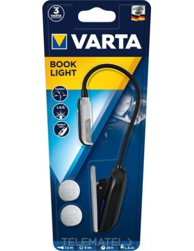 LINTERNA VARTA LED BOOK LIGHT + 2 CR2032 - A002952047 VARTA 16618101421 (EMBALAJE DE 6 UNIDADES)