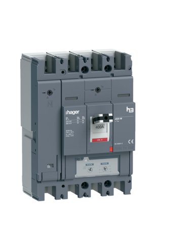 Interruptor automático caja moldeada h3+ P630 4P N0-100% 400A 50kA relé TM - A003908656 HAGER HMJ401DR