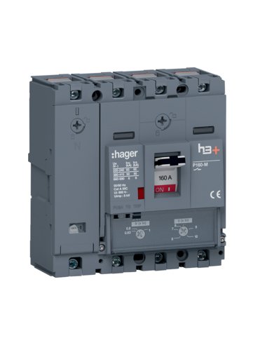 Interruptor automático caja moldeada h3+ P160 4PN0-100% 160 50kA relé TM - A003908696 HAGER HMS161DC