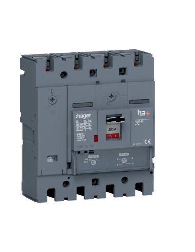 Interruptor automático caja moldeada h3+ P250 4PN0-100% 200A 50kA relé TM - A003908717 HAGER HMT201DR