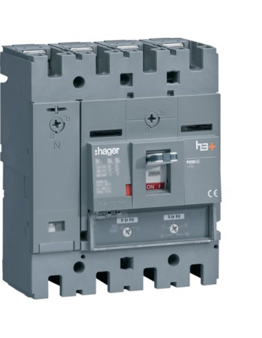 Interruptor automático caja moldeada h3+ P250 4P4D N0-50% 250A 40kA relé TM - A003908822 HAGER HNT252DR