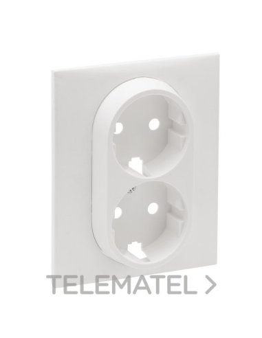 Frontal Niloé Step - Base de corriente 2x2P+T - Doble - Blanco mate - A004312174 LEGRAND 864122 (EMBALAJE DE 10 UNIDADES)