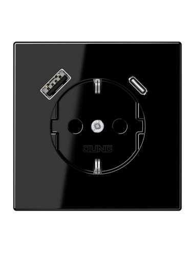 Enchufe SCHUKO® c/ USB-AC LS negro - A004513614 JUNG LS1520-15CASW