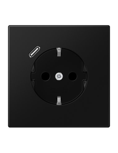 Enchufe SCHUKO® c/ USB-C LS negro mate - A004513627 JUNG LS1520-18CSWM