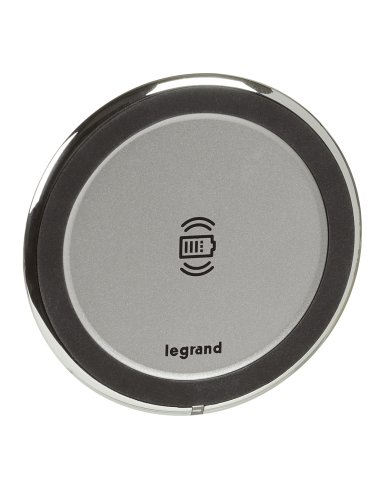 Disq80 Qi. Cargador inalámbrico 15W de integración en mobiliario 80mm. Alimentador 25W. - A005091081 LEGRAND 077640L