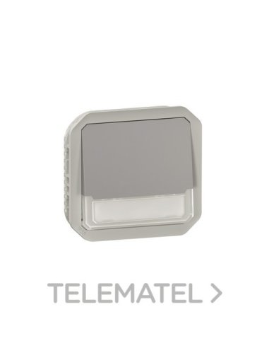 Pulsador NA+NC luminoso con portaetiquetas Plexo modular gris - 10 A - A005982106 LEGRAND 069544L (EMBALAJE DE 5 UNIDADES)