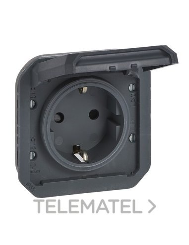 Base de corriente modular Plexo IP 55 - 2P+T - Antracita - Embornamiento con tornillos - A006743391 LEGRAND 069839L