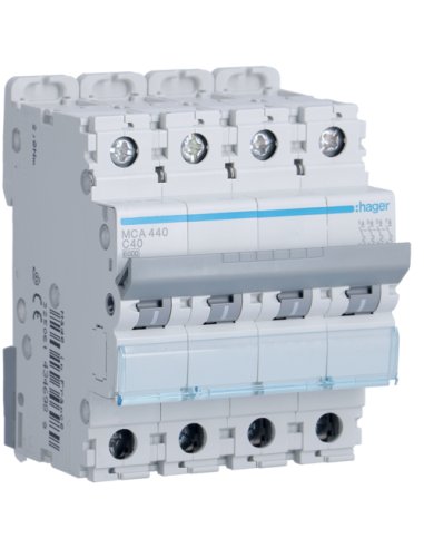 Automático magnetotérmico M curva-C 6kA 4P 40A - A000149065 HAGER MCA440
