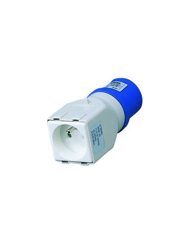 ADAPTADOR INDUSTRIAL/RESIDENCIAL IP44 - CLAVIJA 2P+T 16A 230V ac 50/60HZ - 1 BASE 2P+T  - A000173531 GEWISS GW64203