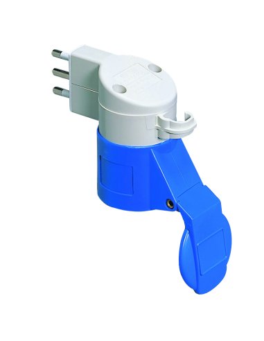 ADAPTADOR RESIDENCIAL/INDUSTRIAL IP44 - CLAVIJA 2P+T 16A 250V ac S17 50/60HZ - BASE 2P+ - A000173535 GEWISS GW64208