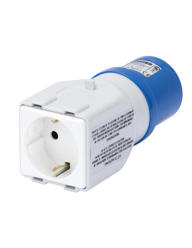 ADAPTADOR INDUSTRIAL/RESIDENCIAL IP44 - CLAVIJA 2P+T 16A 230V ac 50/60HZ - 1 BASE 2P+T  - A000173537 GEWISS GW64210