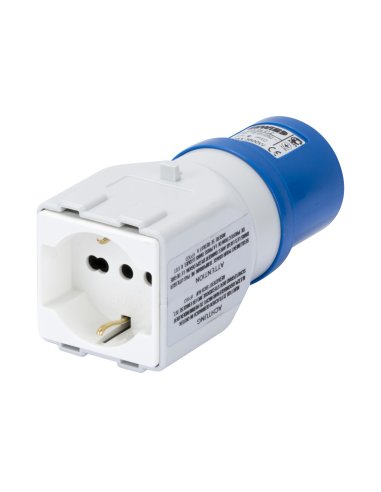 ADAPTADOR INDUSTRIAL/RESIDENCIAL IP44 - CLAVIJA 2P+T 16A 230V ac 50/60HZ - 1 BASE 2P+T  - A000173539 GEWISS GW64212