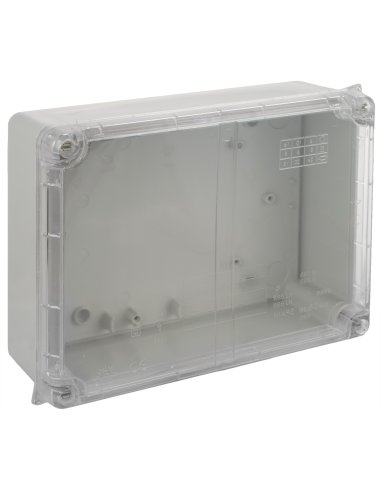 Caja estanca de conexión 220 x 170 x 80 mm sin conos. Color gris y tapa transparente. - A000840509 SOLERA 6886