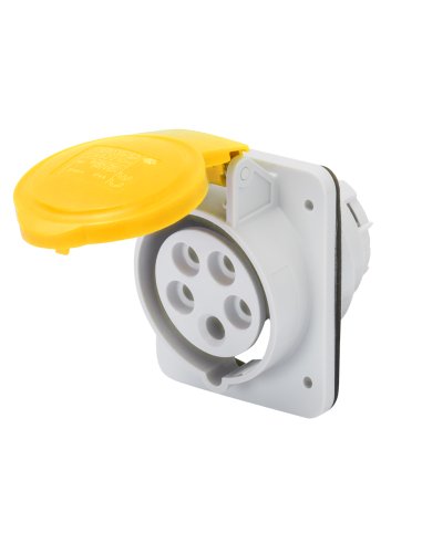 BASE FIJA DE EMPOTRAR A 10° HP - IP44/IP54 - 2P+T 16A 100-130V 50/60HZ - AMARILLO - 4H  - A001065792 GEWISS GW62201H