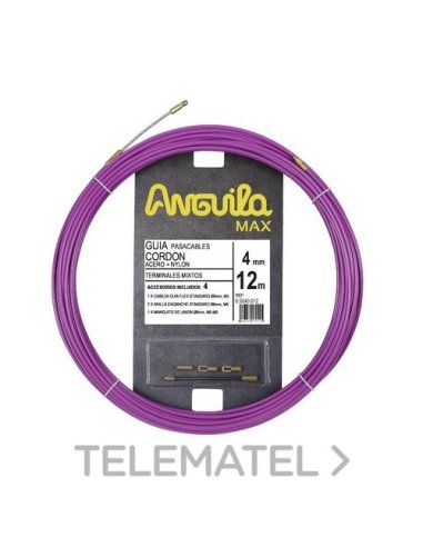 PASACABLES ANGUILA MAX 4MM ACERO / NYLON 12M LILA - A002770041 ESTIARE 65040012