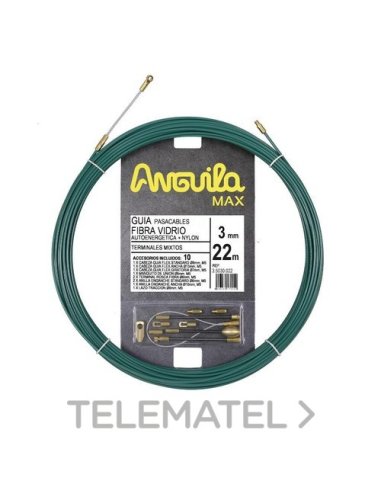 PASACABLES ANGUILA MAX 3MM FIBRA DE VIDRIO / NYLON 22M VERDE - A002770044 ESTIARE 35030022