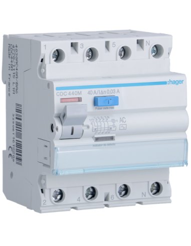 Diferencial 4P 40A 30mA tipo-AC - A000146909 HAGER CDC440M