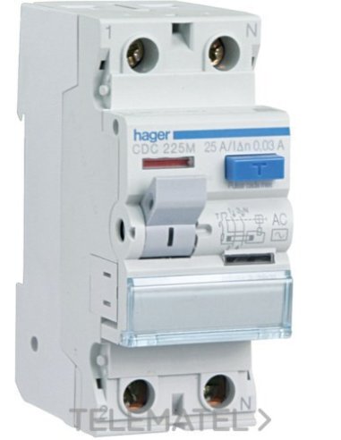 Diferencial 2P 63A 30mA tipo HI - A000146915 HAGER CDH263M