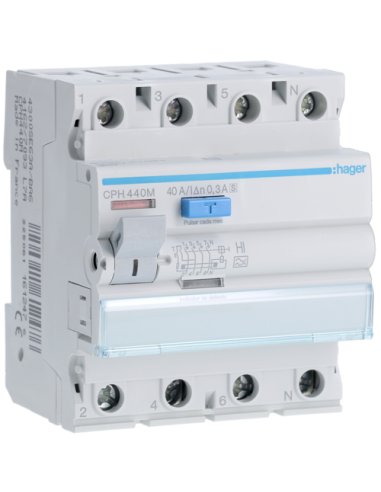 Diferencial 4P 40A 300mA selectivo HI - A000146951 HAGER CPH440M