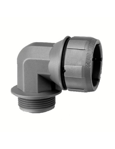 CODO 90§ NYLOFIX DN12 M16 PA GRIS - A000195820 INTERFLEX PAC-12M16G (EMBALAJE DE 50 UNIDADES)