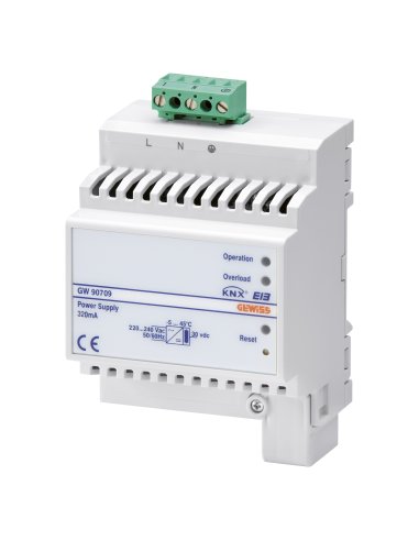 FUENTE DE ALIMENTACIÓN ELECTRÓNICA AUTOPROTEGIDA 220-240V - 50/60Hz - 320mA - IP20 - 4  - A000711470 GEWISS GW90709