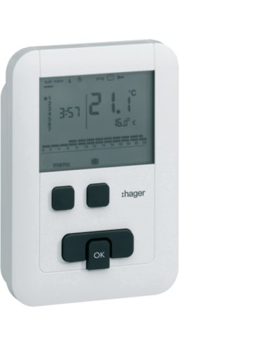 Termostato ambiente programable ECO pila - A000919491 HAGER EK570