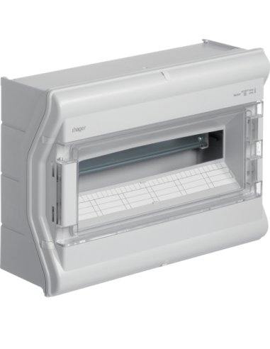 Caja superficie estanca vector VE exterior IP55 1 fila 18 módulos - A000919524 HAGER VE118SN