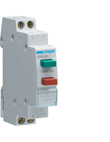 Pulsador 16A 250V 1 NA+1 NC (2u) - A000149892 HAGER SVN391