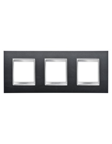 PLACA LUX INTERNATIONAL - TECNOPOLÍMERO BARNIZADO - 2+2+2 MÓDULOS HORIZONTAL - PIZARRA  - A000169294 GEWISS GW16226VA