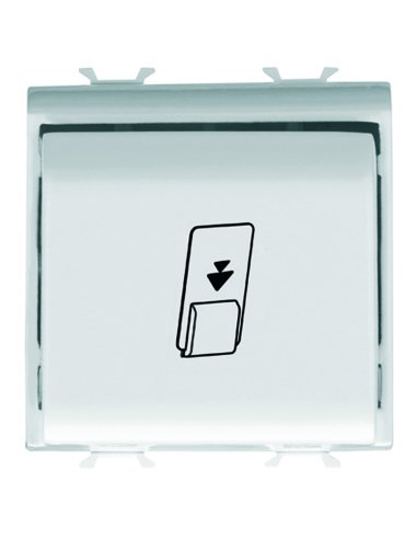 INTERRUPTOR UNIVERSAL DE TARJETA - 1P NA 16AX - RETROILUMINABLE - 2 MÓDULOS - BLANCO BR - A000711410 GEWISS GW10039