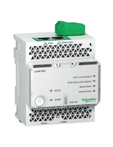 Link 150 - pasarela ethernet - 2 puertos Ethernet - 24 V DC y PoE - A001495629 SCHNEIDER ELECTRIC EGX150