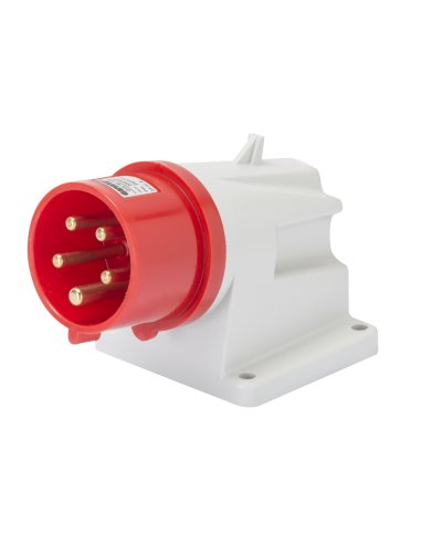 CLAVIJA FIJA DE PARED A 90° - IP44 - 3P+N+T 32A 380-415V 50/60HZ - ROJO - 6H - CONEXION - A000172980 GEWISS GW60420