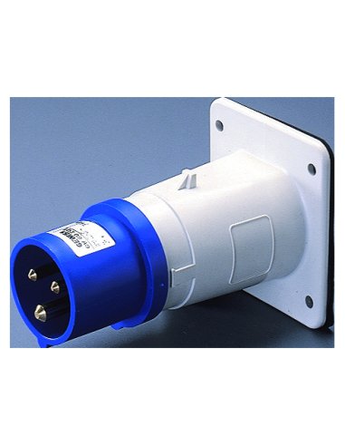 CLAVIJA FIJA DE EMPOTRAR - IP44 - 2P+T 16A 200-250V 50/60HZ - AZUL - 6H - CONEXIONADO D - A000172896 GEWISS GW60204