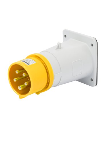 CLAVIJA FIJA DE EMPOTRAR - IP44 - 3P+N+T 32A 100-130V 50/60HZ - AMARILLO - 4H - CONEXIO - A000172906 GEWISS GW60214