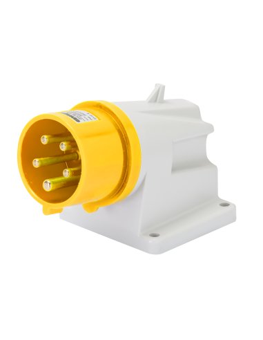 CLAVIJA FIJA DE PARED A 90° - IP44 - 3P+T 16A 100-130V 50/60HZ - AMARILLO - 4H - CONEXI - A000172962 GEWISS GW60402