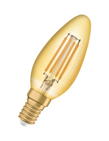 Lámpara LED Vintage 1906 LED CL B FIL GOLD 35 non-dim 4W/824 E14 LED_LED 4099854091476 (EMBALAJE DE 6 UNIDADES)